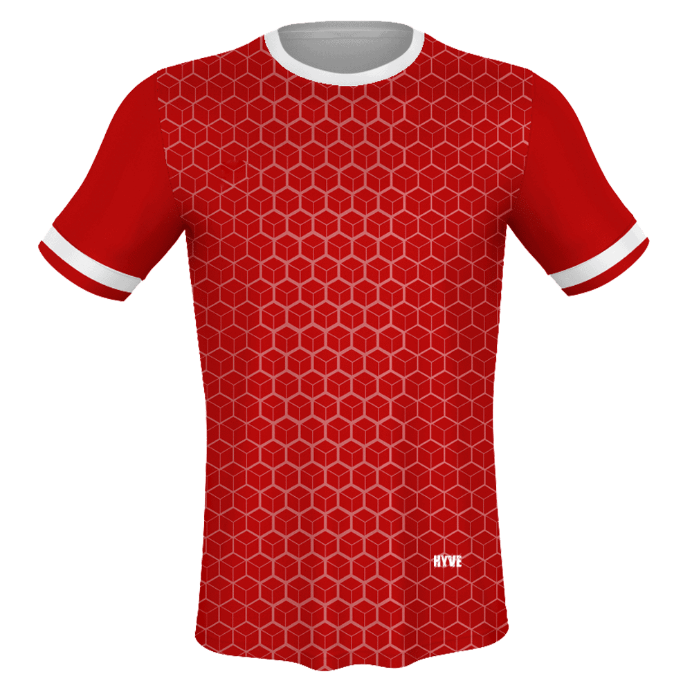 Men S Custom Sublimated Sports Jersey Red White Hyve