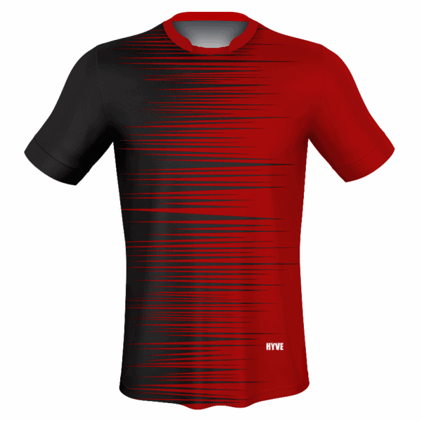 black and red football jersey